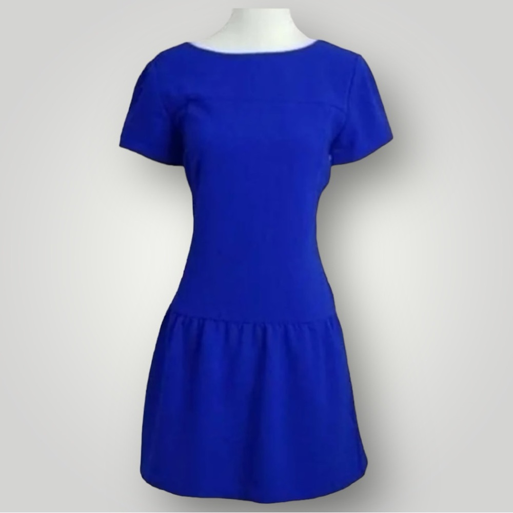 CO -Urban Outfitters Sz S Royal Blue Lined
Midi Short Sleeve Dress